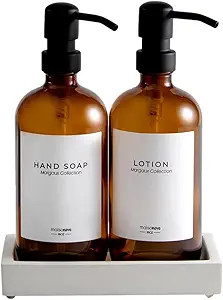 MaisoNovo Glass Soap Dispenser with Pump | Vintage Soap Dispenser Bathroom and Kitchen Soap Dispe... | Amazon (US)