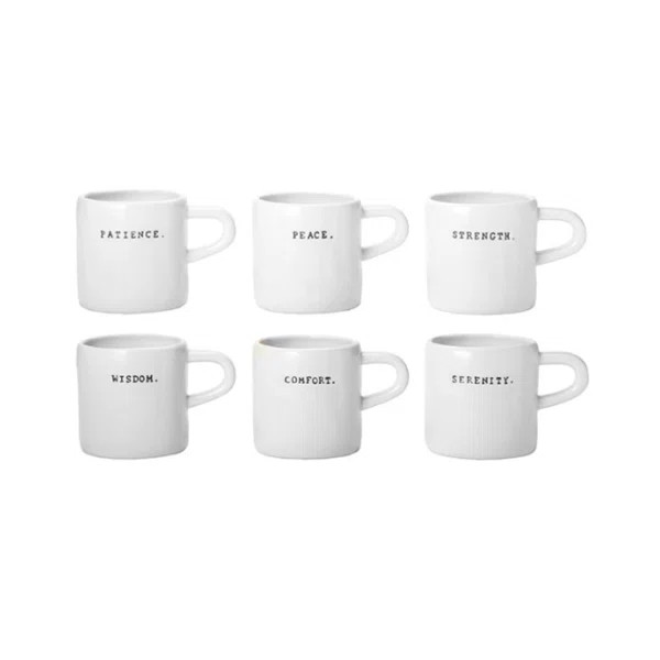 Rae Dunn Classics Assorted Word Coffee Mug (Set of 6) | Wayfair North America