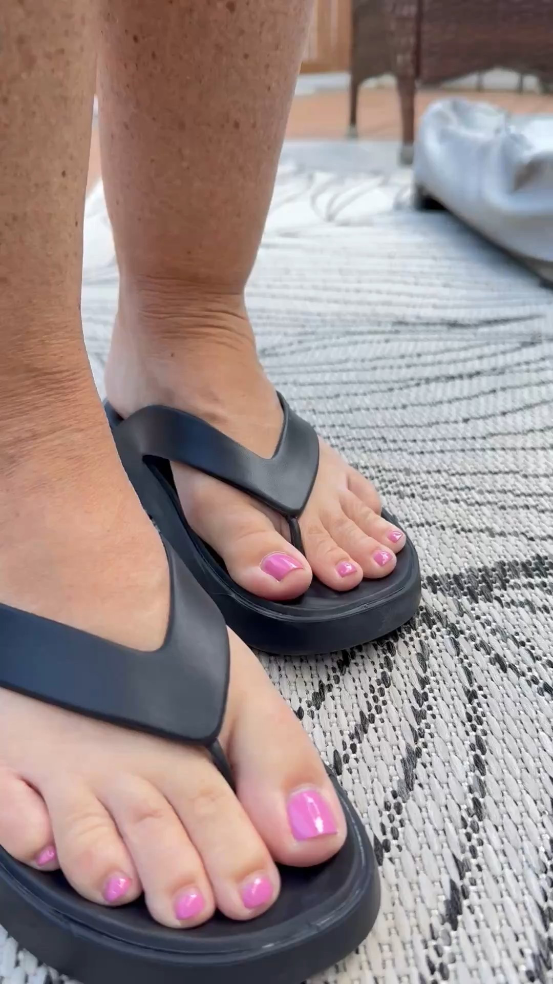 Summer flip flops for poolside or going to very restaurant this summer!  They are perfect for my wide feet and soooo comfortable. Waterproof too!  I’m wearing size 9 and I buy mine from rack room  

#LTKShoeCrush #LTKSeasonal