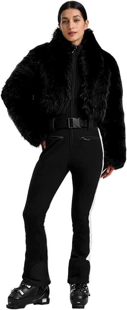 GSOU SNOW Women Ski Suit One Piece Snowsuit Snowboard Faux Fur Collar Slim Jumpsuit Jacket Insula... | Amazon (US)