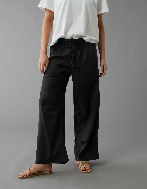 AE Dreamy Drape Linen-Blend Pull-On Pant | American Eagle Outfitters (US & CA)