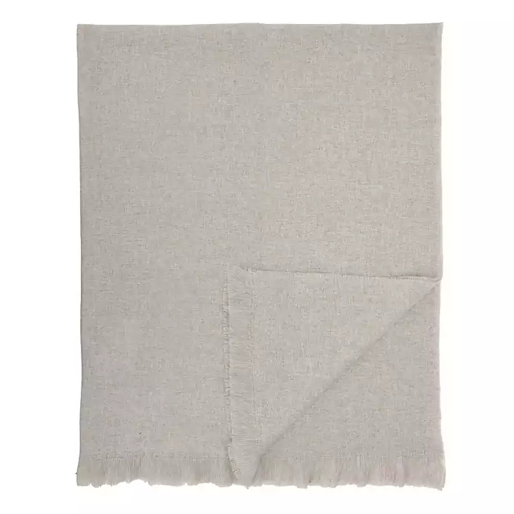 Gray Beyond Soft Fringe Throw | Kirklands