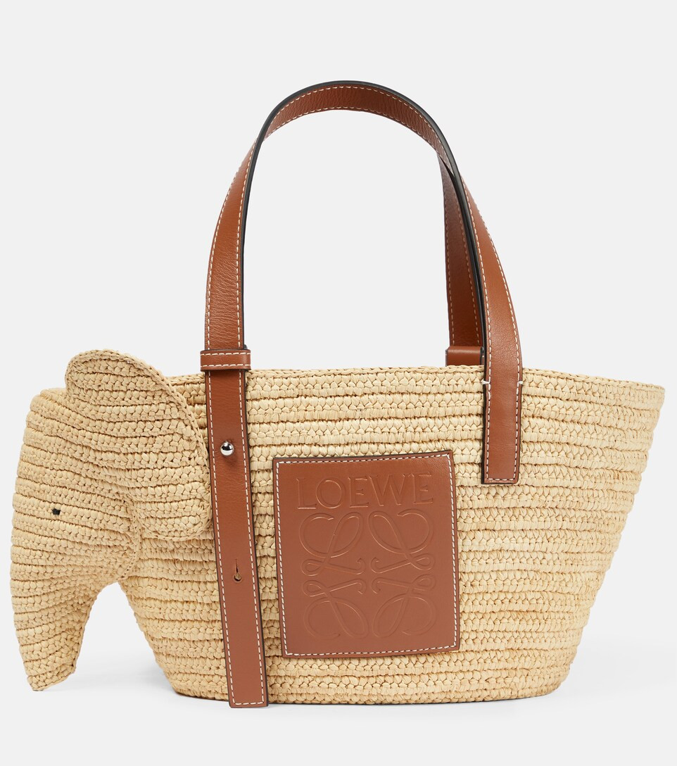 Elephant Small raffia and leather tote | Mytheresa (US/CA)