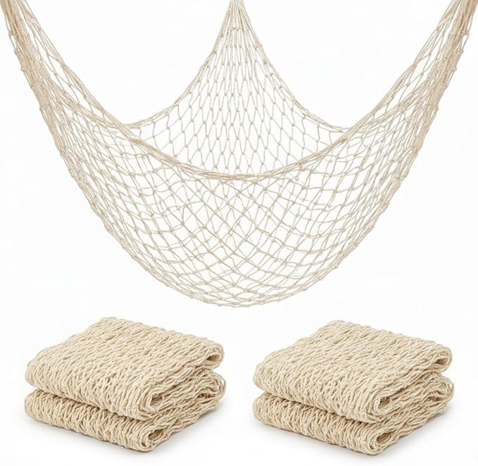 Sukh Fish Net Decorations for Party - 2PCS 39.37 * 78.74 in Fishing Net Decoration Netting for Wa... | Amazon (US)