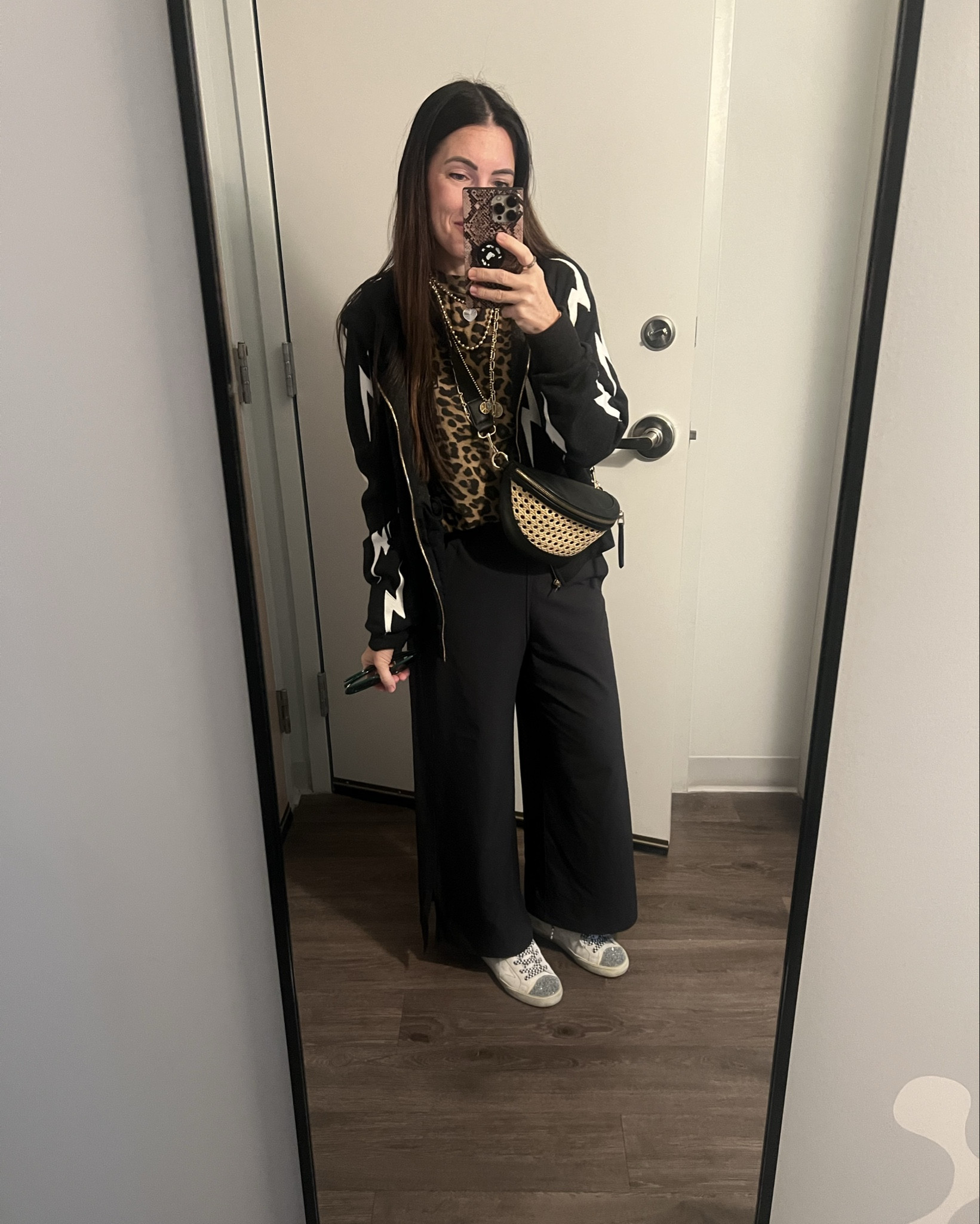 Casual park day!  Best leopard tee ever.  