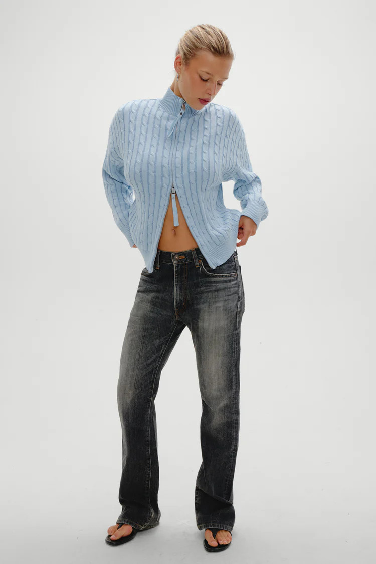 Bea Cable Knit Zip Up Sweater | Frankies Bikinis