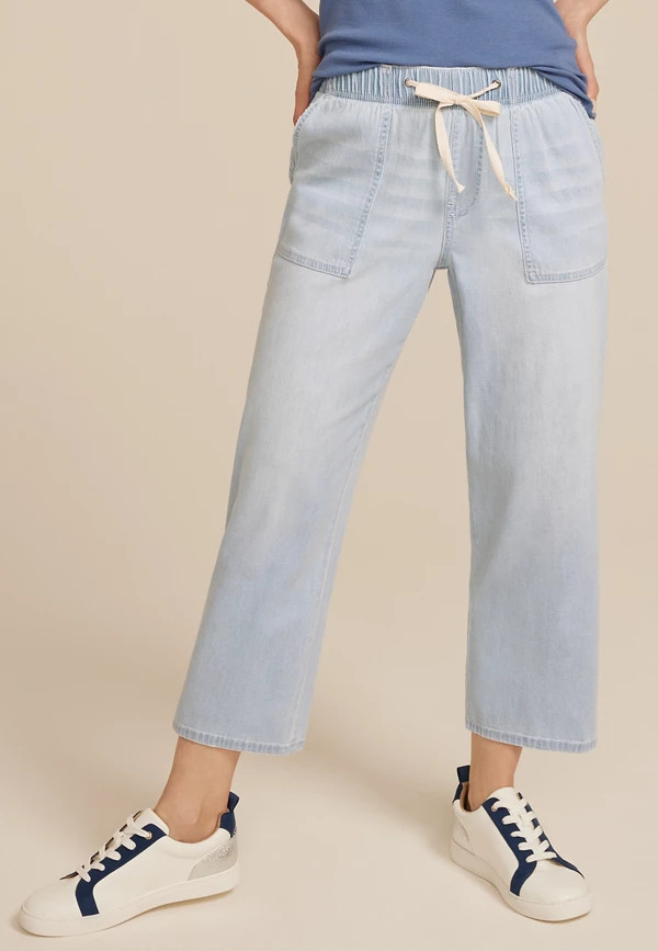 m jeans by maurices™ Soft Light High Rise Straight Cropped Jean | Maurices