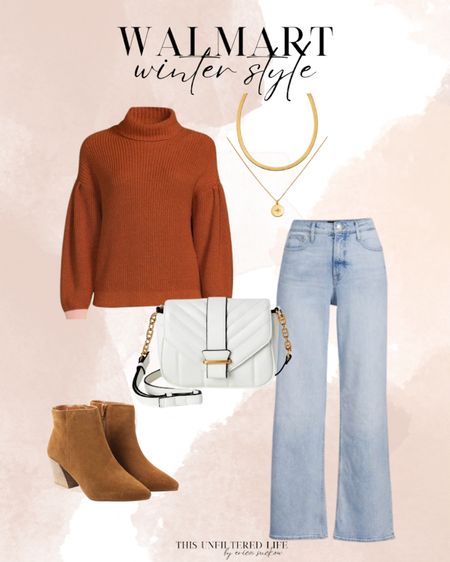 Walmart winter style - Walmart fashion - Sweater - Booties - Layered necklace

#WalmartFashion #WalmartWinterStyle

#LTKstyletip #LTKunder50 #LTKSeasonal