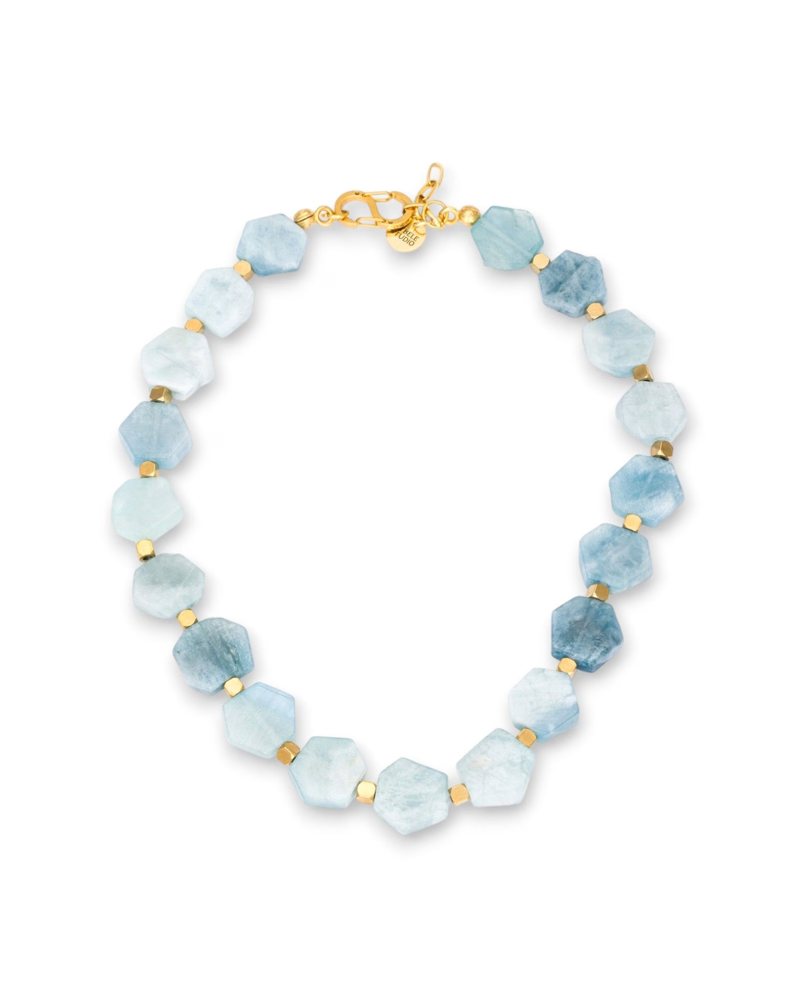 Ocean Bliss Necklace With Hexagonal Aquamarine | Wolf & Badger