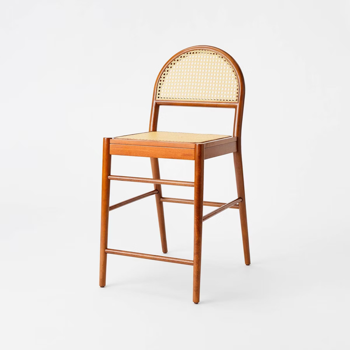 Gilbert Arch Back Caned Woven Counter Height Barstool Walnut - Threshold™ designed with Studio ... | Target