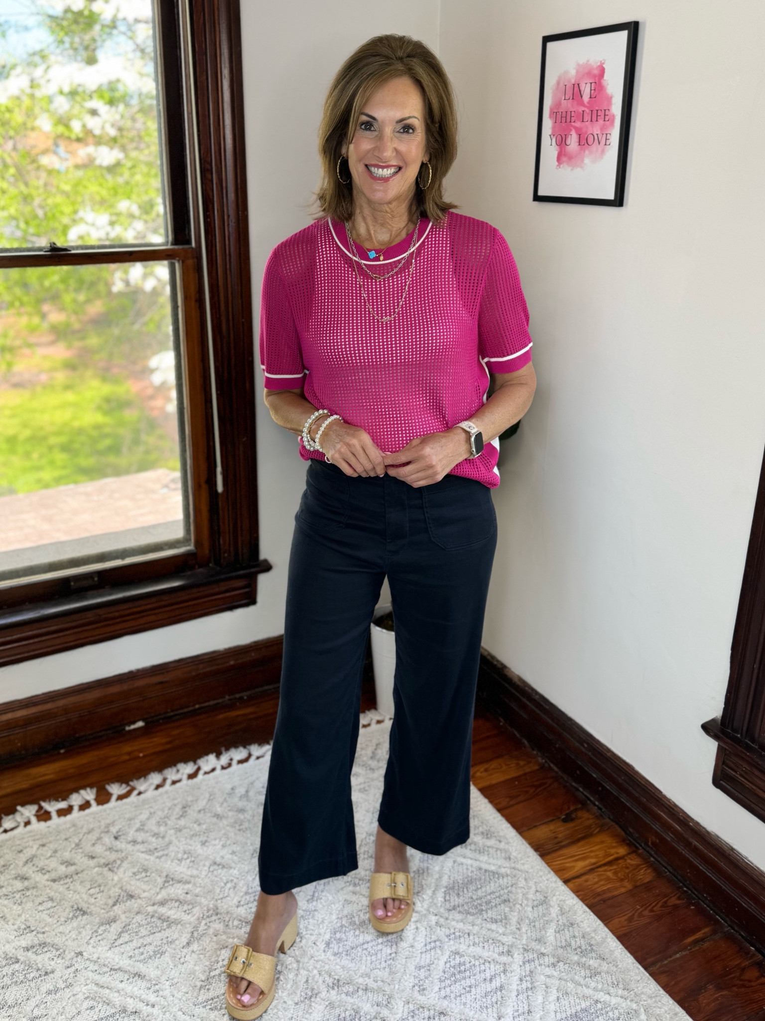 Mesh Sweater - L
Linen Collette pants - 29Tall

#LTKfindsunder50 #LTKshoecrush