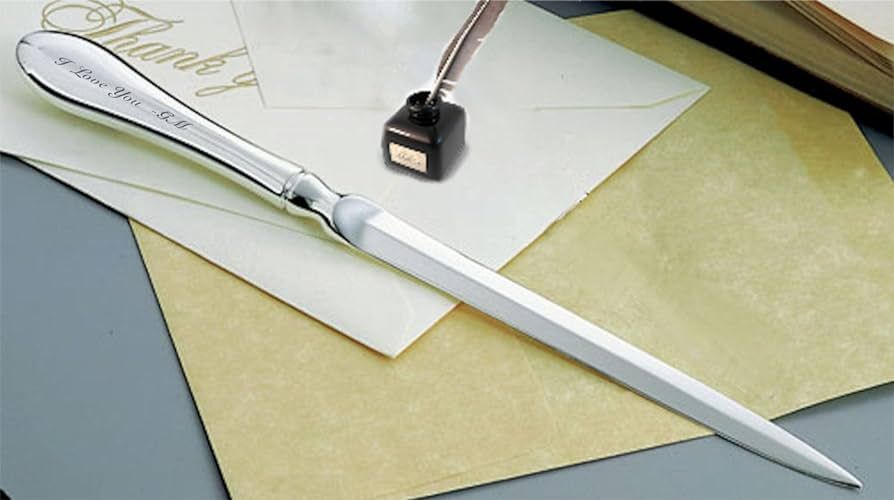 Personalized Elegant Silver Letter Opener Custom Engraved Free - Ships from USA | Amazon (US)