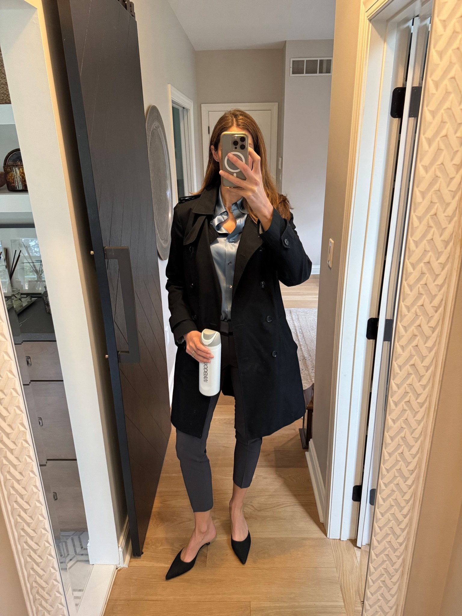 Wearing @meeghanm 🖤🩵 new silk shirt in her collection with Ramy Brook.  Really great in person!

#LTKOver40 #LTKTall #LTKWorkwear