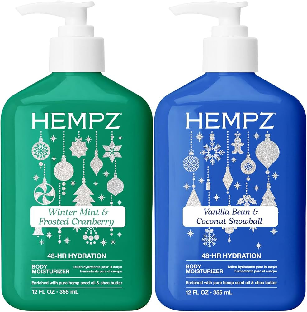 Hempz Holiday Lotion Set, Vanilla Bean and Winter Mint Moisturizer, Hydrating Lotion for Dry Skin... | Amazon (US)