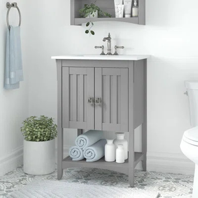 Red Barrel Studio® Gethsemani 24W Bathroom Vanity Cabinet In Cape Cod Gray Red Barrel Studio® Base F | Wayfair North America