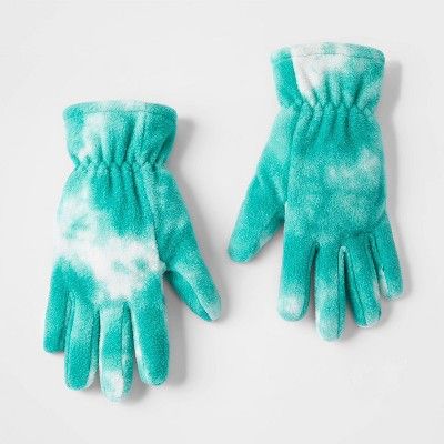 Girls' Tie-Dye Gloves - Cat & Jack™ Green | Target