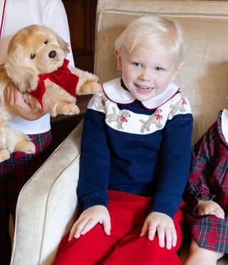 Edgehill Collection x Darby Fallon Clark Little Boys 2T-7 Miler Dog Fair Isle Crew Neck Sweater |... | Dillard's