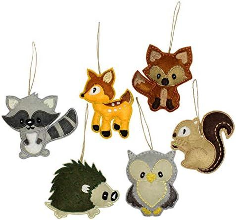 Amazon.com: Darware My Forest Friends Christmas Ornament Set (6-Piece Set); Plush Holiday Animal ... | Amazon (US)