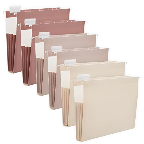 Y YOMA 6 Pack Extra Capacity Hanging File Folders Letter Size Accordion Decorative File Folder Cute  | Amazon (US)