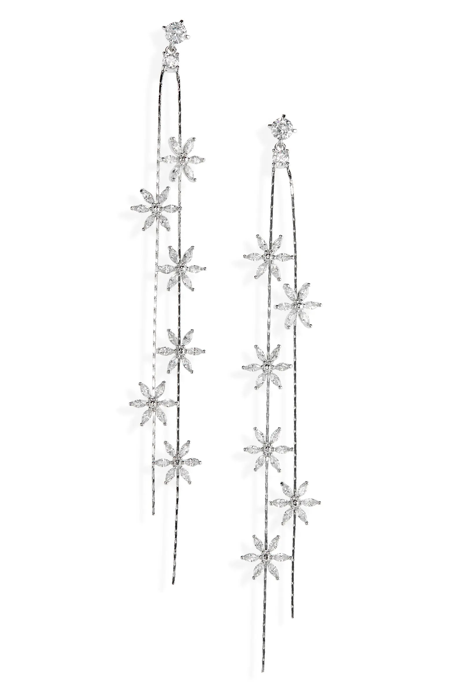 Shashi Whisper Crystal Linear Drop Earrings | Nordstrom | Nordstrom