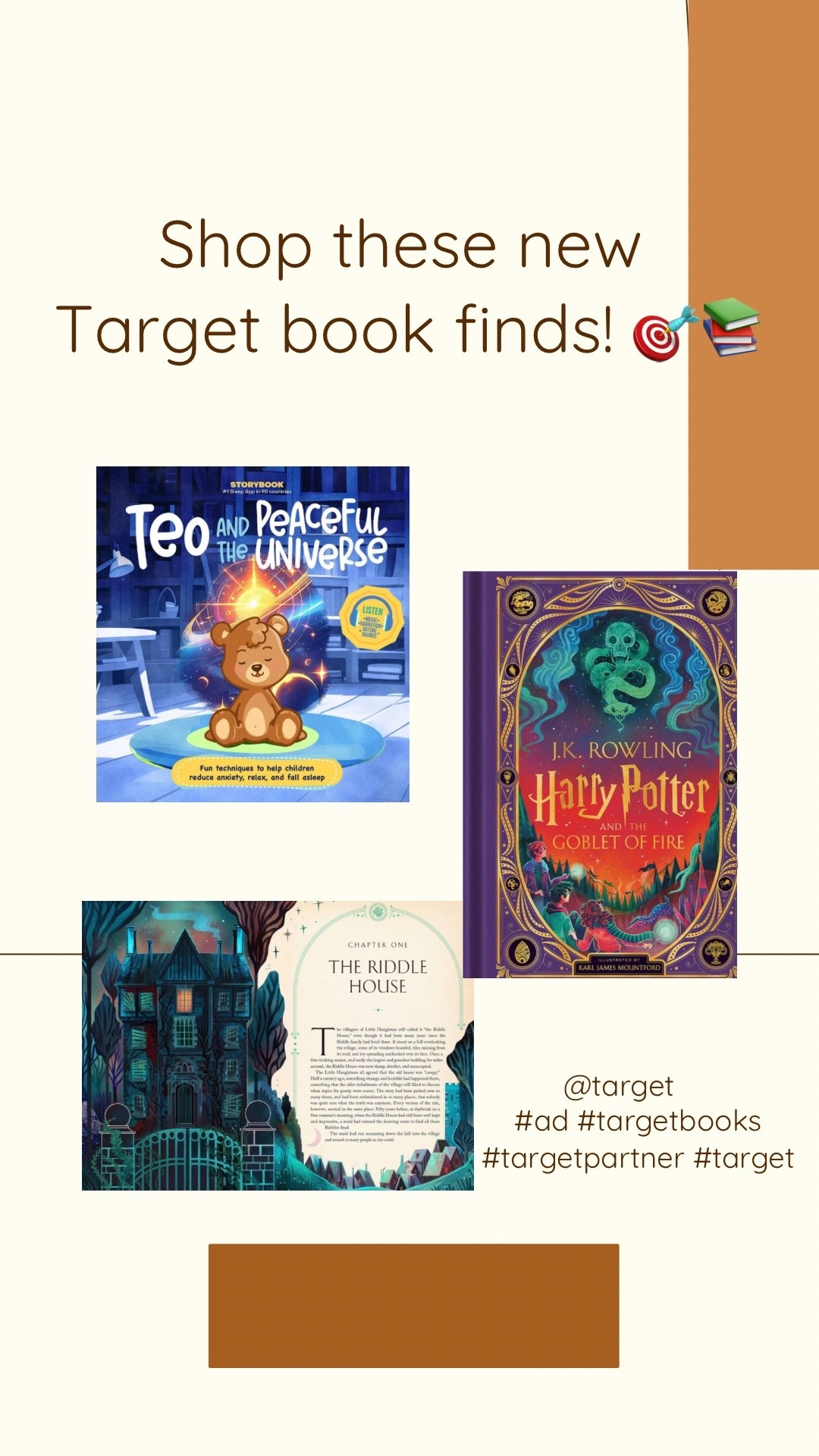 #ad I’m so excited to be partnering with @target to share their amazing kids’ book selection! 🎯 Comment SHOP and I’ll DM you the link to grab these new releases!

✨ Harry Potter and the Goblet of Fire: Interactive Illustrated Edition
☁️ Teo and the Peaceful Universe

🛒 Why we love Target:
• The best selection for every age & reading level
• Save 5% every day with your Target Circle Card
• Available in-store & online

#ad#targetbooks #targetpartner #target @target 

#LTKKids #LTKGiftGuide #LTKmomlife
