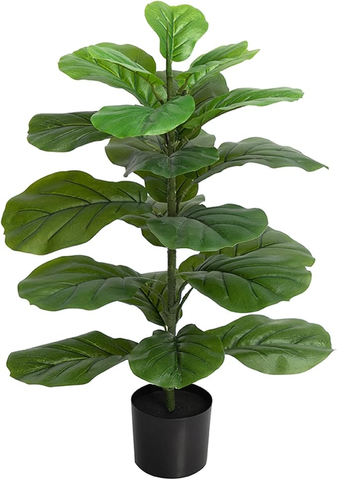 ROMODEN Artificial Tree, 32'' Fiddle Leaf Fig Tree Faux Ficus Lyrate Greenery Plant Fake Fig Tree... | Amazon (US)
