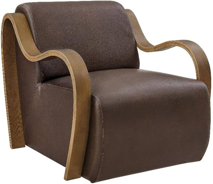 Modway Atrium Vegan Leather Upholstered Lounge Chair in Espresso with Sculptural Bentwood Arms ... | Amazon (US)