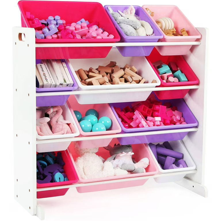 Humble Crew Kids Toy Storage Organizer with 12 Plastic Bins, Multiple Colors - Walmart.com | Walmart (US)