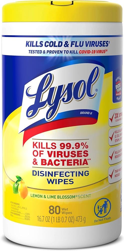 Lysol Disinfectant Wipes, Multi-Surface Antibacterial Cleaning Wipes, For Disinfecting and Cleani... | Amazon (US)