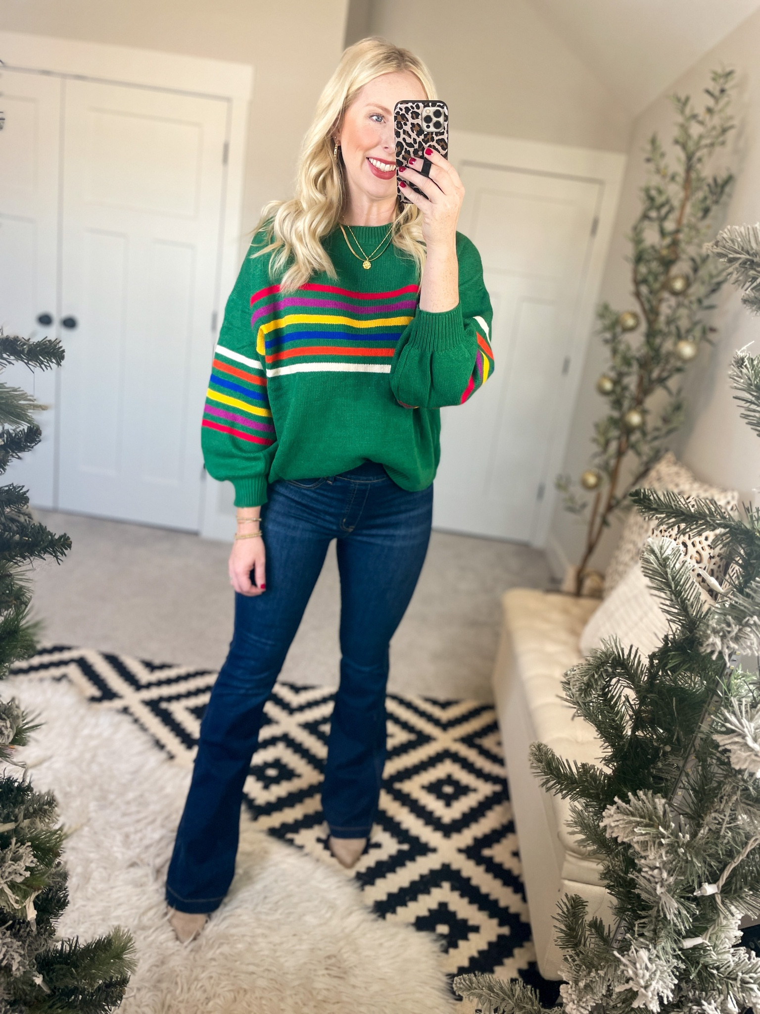 Daily try on, Walmart outfit, Walmart fashion, Spanx jeans, flare jeans, striped sweater 

#LTKsalealert #LTKCyberweek #LTKunder50