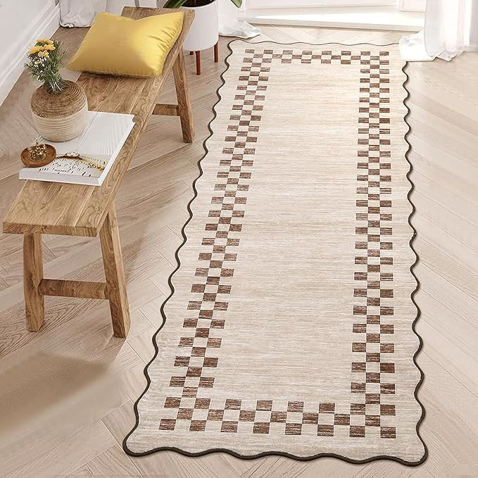 GarveeHome Hallway Runner Rug 2x6 Non Slip Scalloped Washable Rug for Kitchen Entry Stain Resista... | Amazon (US)