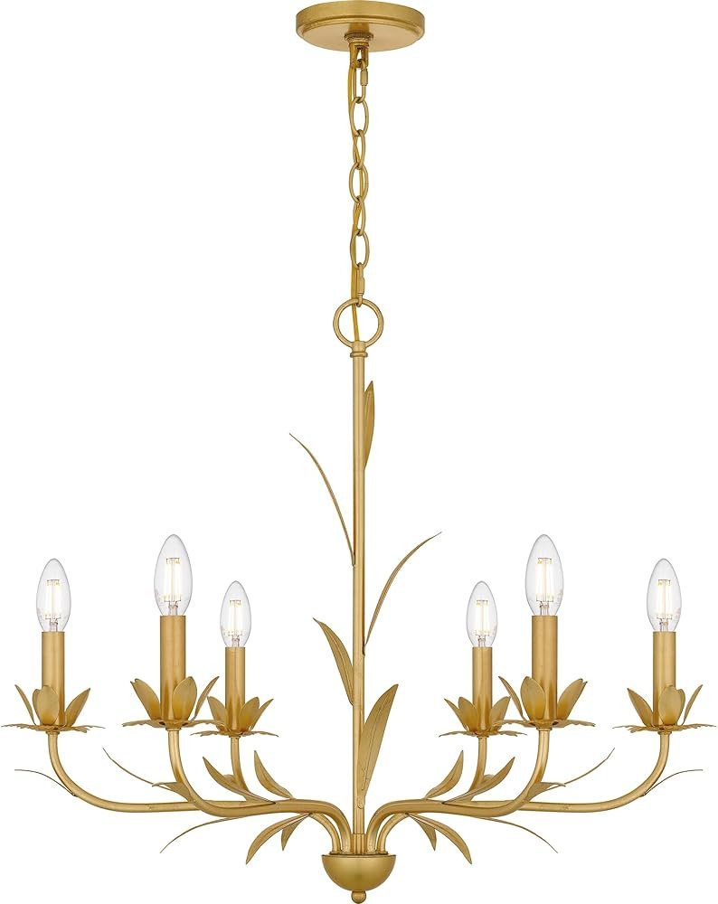 Quoizel Maria 6-Light Gold Leaf Chandelier - Amazon.com | Amazon (US)