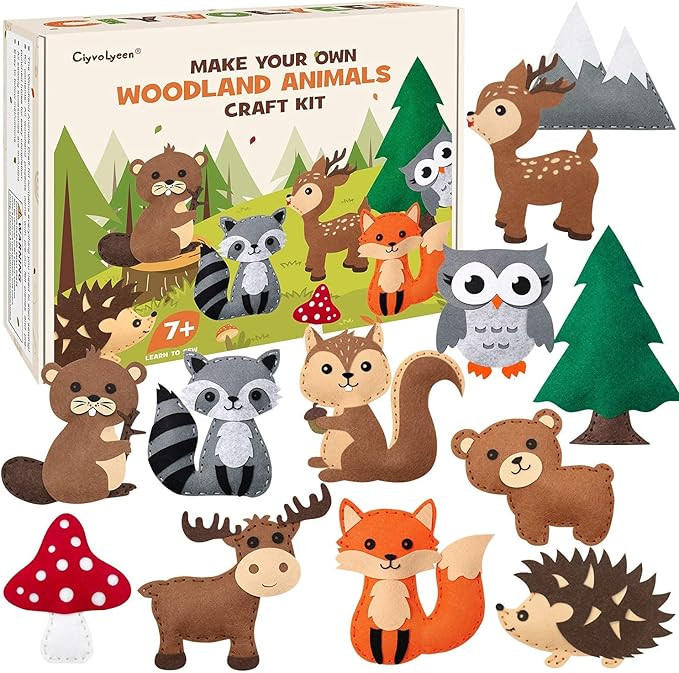 CiyvoLyeen Puppy Craft Kit Kids DIY Crafting and Sewing Set Dog Stuffed Animal Felt Plushie for G... | Amazon (US)