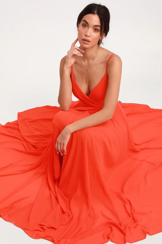 All About Love Coral Red Maxi Dress | Lulus (US)