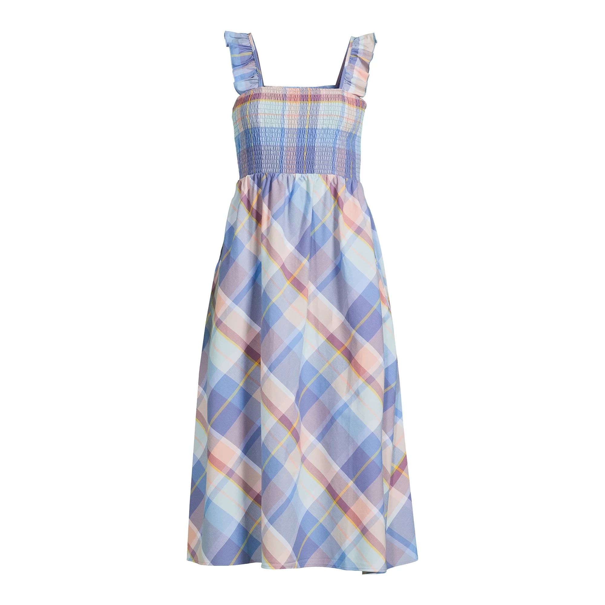 Time and Tru Women's Smocked Midi Dress | Walmart (US)