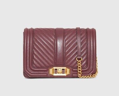 NWT Rebecca Minkoff Chevron Small Love Leather Crossbody Bag Malbec Red  | eBay | eBay AU