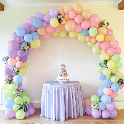 Joyfy 144Pcs Pastel Rainbow Balloon Arch Kit Garland Latex Balloons for BIrthday Wedding Party Baby Shower Graduations Easter Holiday Decor | Target