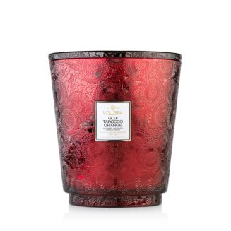 Goji Tarocco Orange Embossed Glass Hearth Candle 123 oz. | Bloomingdale's (US)