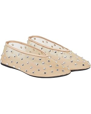 Crystal Rhinestone Ballet Flats for Women Breathable Mesh Flats Slip On Ballerina Shoes Comfortab... | Amazon (US)