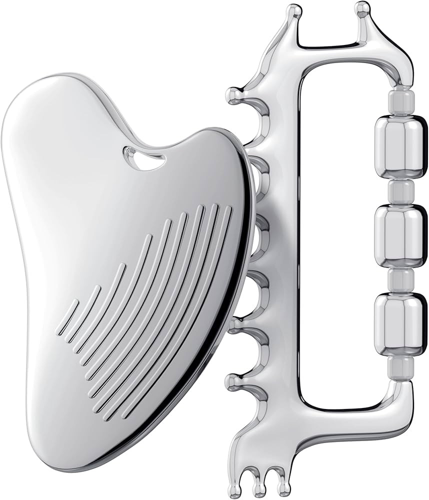 Yeamon Gua Sha Facial Tools & Massager Set, Stainless Steel Skin Care Tools for Face and Body, 3-... | Amazon (US)