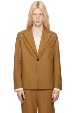 Tan Power Blazer | SSENSE