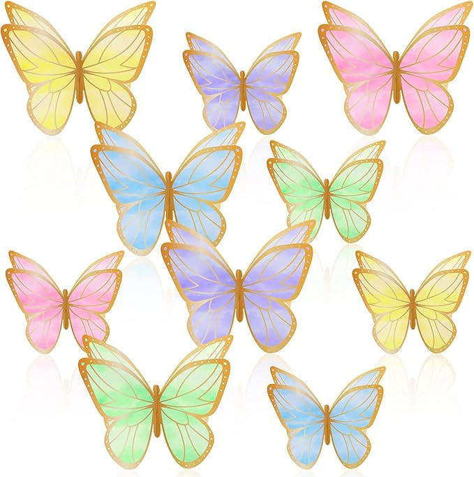 15 Pieces Golden Butterfly Table Centerpiece Butterfly Birthday Party Decorations Butterfly Table... | Amazon (US)