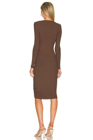 Grace Button Front Dress in Chocolate | Revolve Clothing (Global)