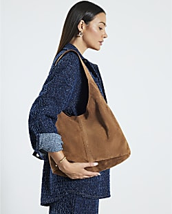 Brown Suede Slouch Shopper Bag | River Island UK & IE