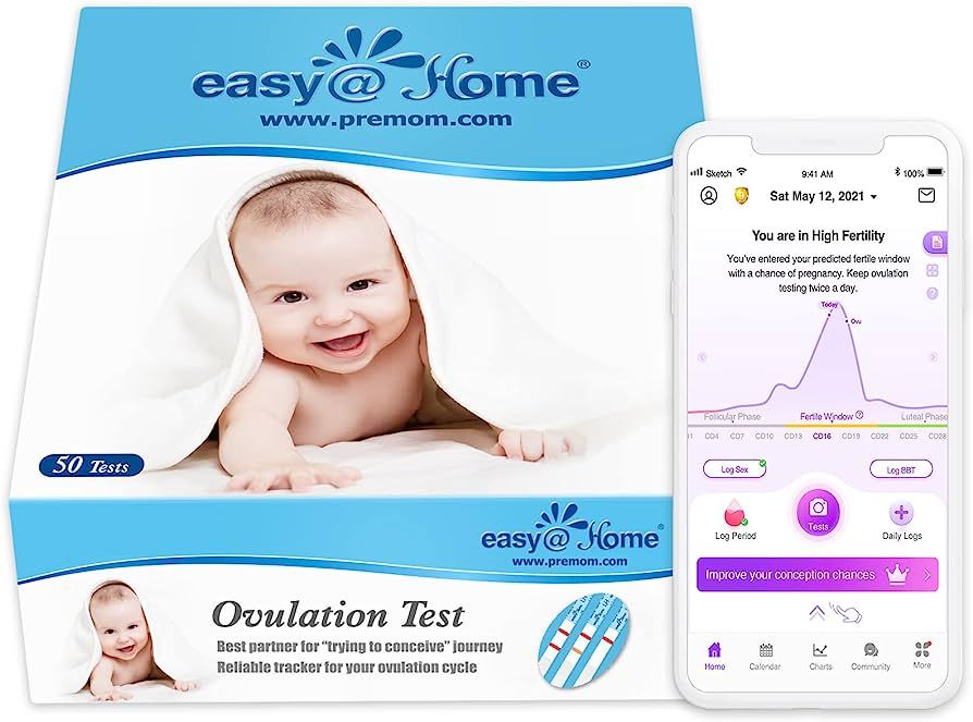 Easy@Home Ovulation Test Strips (50-Pack), FSA Eligible Ovulation Predictor Kit, Powered by Premo... | Amazon (US)