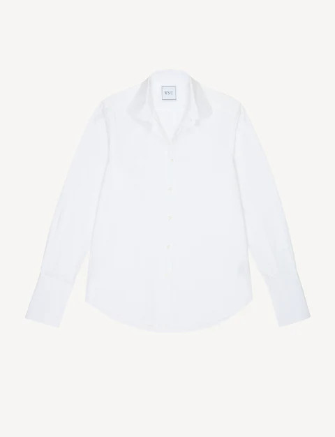 The Boyfriend Exaggerated Cuff: Fine Poplin, White | With Nothing Underneath