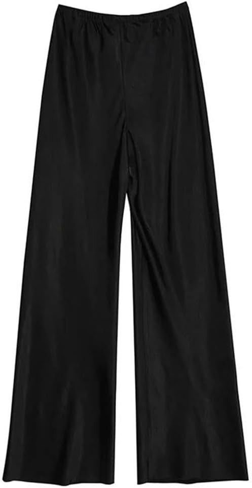 Women's Summer Satin Wide Leg Pants Long Floor Pants | Amazon (US)