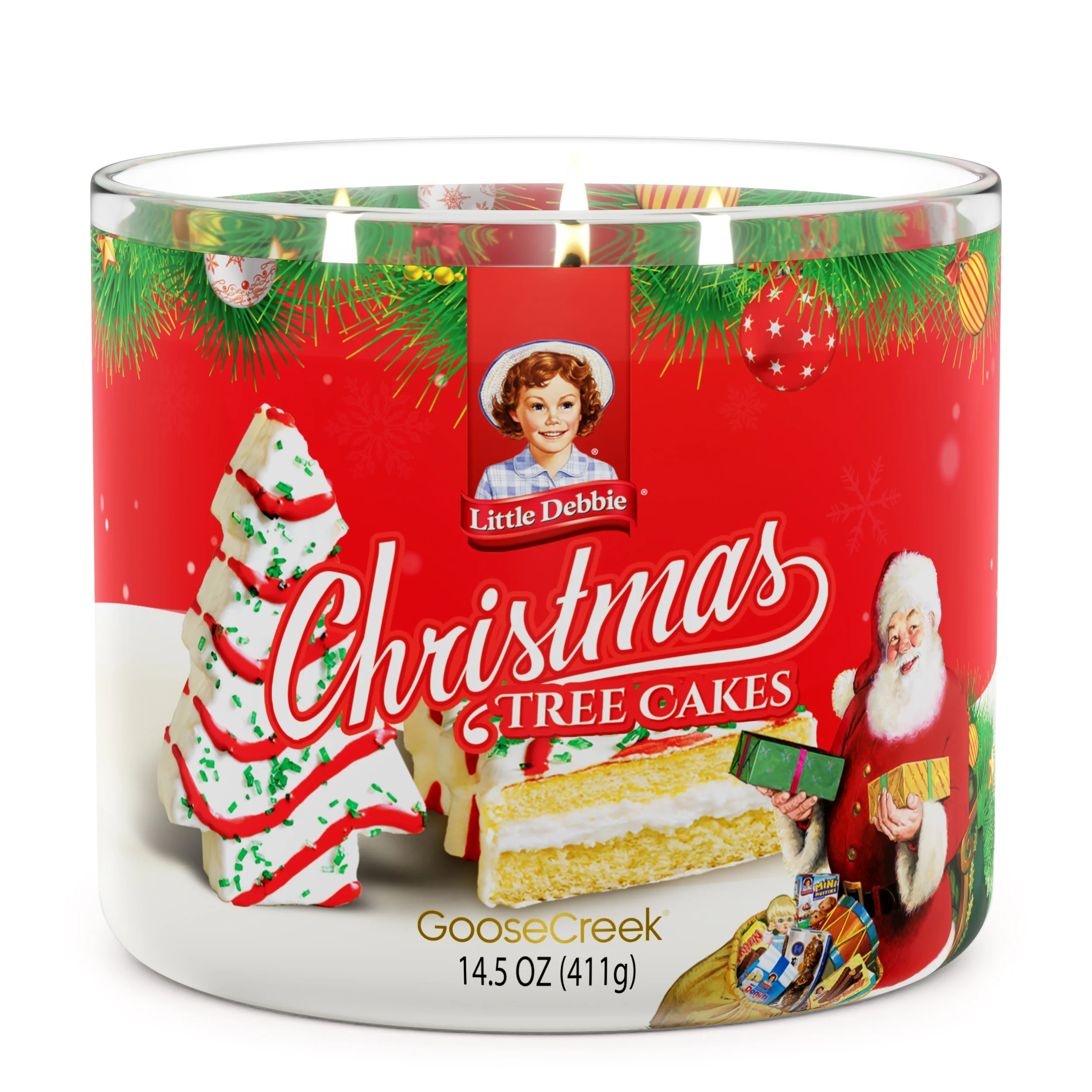 Goose Creek 3-Wick Little Debbie Christmas Tree Cakes Scented Jar Candle, 14.5oz. | Walmart (US)