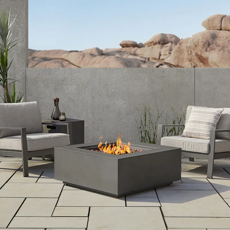 Aegean Powder-Coated Steel Outdoor Fire Pit Table | Wayfair North America