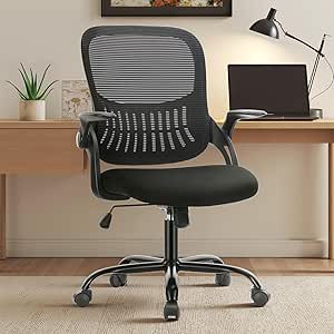 Sweetcrispy Ergonomic Office Desk Chair Mesh Adjustable Swivel Mid-Back Computer Chair with Lumba... | Amazon (US)